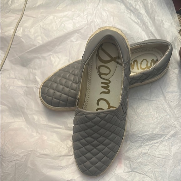 Sam Edelman Gray Slip-On Flats with Quilted Texture - Picture 3 of 5